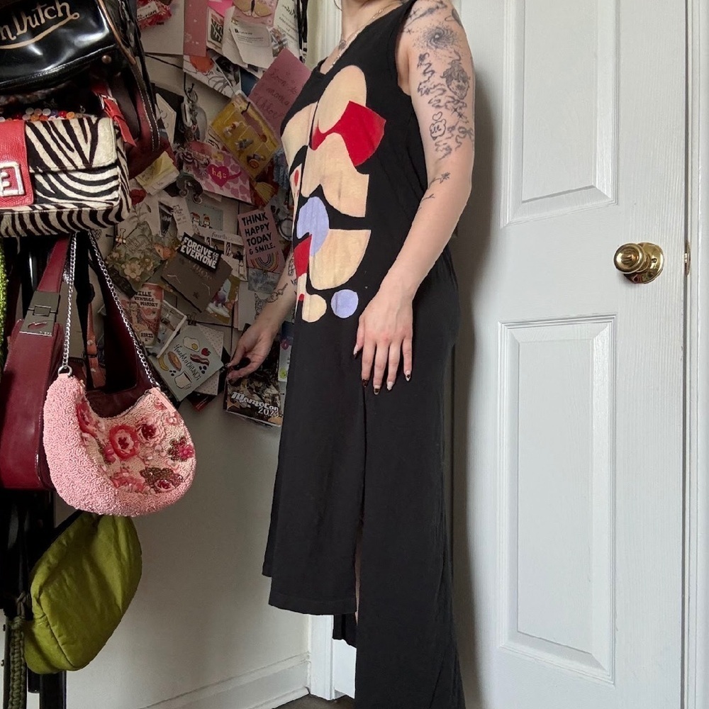 BZR BLACK ABSTRACT MAXI DRESS MEDIUM - Picture 3 of 4